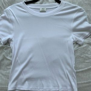 Wilfred cropped white ribbed tshirt